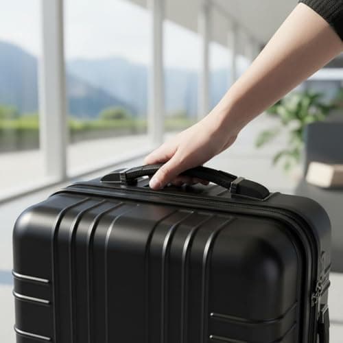 Perfeclan Retractable Handle Suitcase Portable Heavy Duty Zinc Alloy Build Suitable for Wooden Crates ES Luggage Replacement Travel Use, Gun Black 260MM — view 3