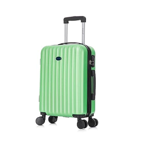 Aerostar 20” Lightweight Small Hard Suitcase Cabin Hand Luggage 4 Spinner Wheels Carry On 55x35x20 | Accepted on All Airlines easyjet, RyanAir, British Airways, Emirates & More (Green, 35 Litre)