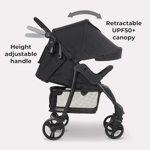 My Babiie MB30 Pushchair – from Birth to 4 Years (22kg), Easy Compact Fold, Large Shopping Basket, Adjustable Handle, Stroller Includes Cup Holder, Rain Cover – Black — view 3