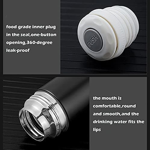 Stainless Steel Water Bottle Sports Flask Vacuum Insulated Hot Drink Cups with Lids Travel Mug Reusable Coffee Cup Double Wall Tumbler — view 4