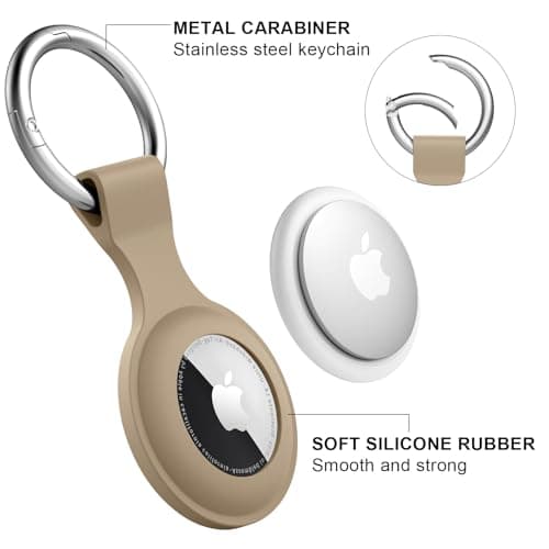 [5-Pack] for Air Tag Holder - Silicone Case for AirTag Keyring for Keys, Bags, Luggage, Pet Collars - Anti-Lost and Scratch-Resistant Design for Apple AirTags 2021 (Pack C) — view 4