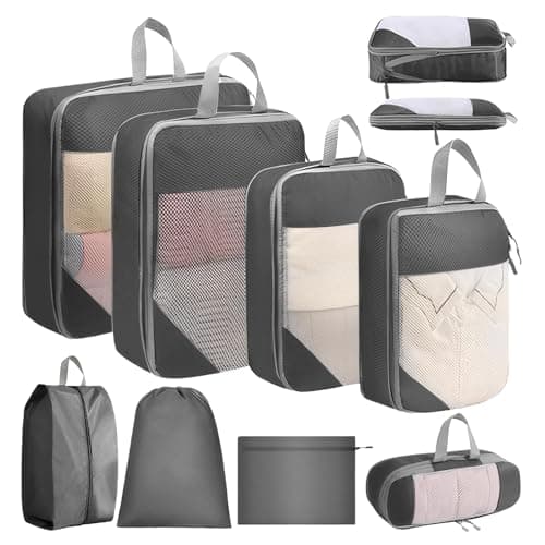 SYEXDZON Compression Packing Cubes, 8pcs Travel Organisers