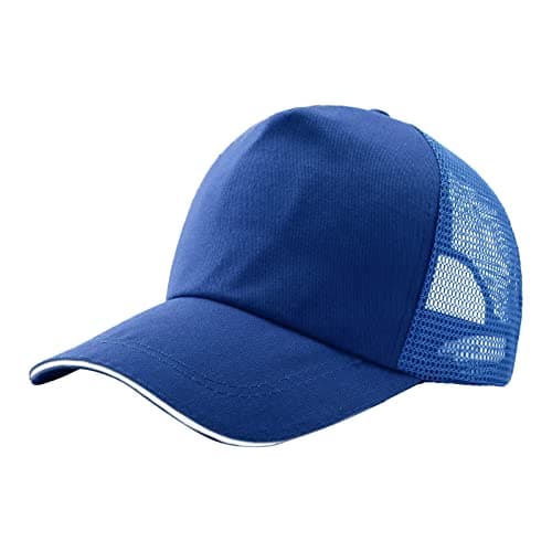 Visor Head Lamp Men's and Women's Summer Cotton Back Net Hat Fashion Casual Sunscreen Baseball Cap Blue