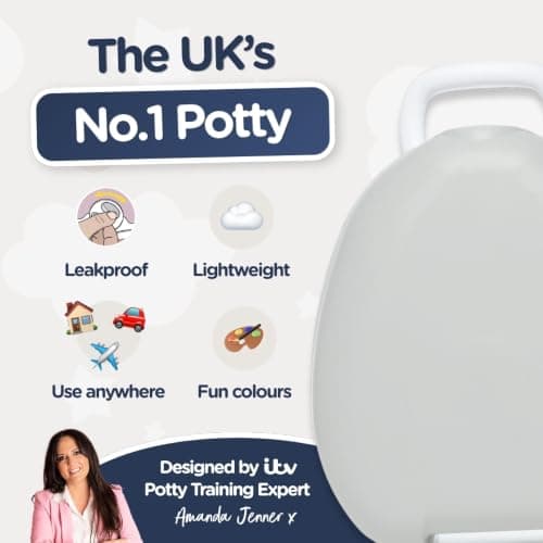 My Carry Potty - Travel Potty, Award-Winning Portable Toddler Toilet Seat for Kids to Take Everywhere (Grey Pastel) — view 5