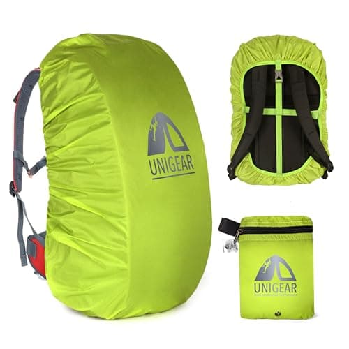 Unigear Anti-Rain Backpack Cover, 10-90L Waterproof Dustproof Durable Abrasion Resistant Protective Cover for Camping, Hiking, Travel, Cycling (Green, L)