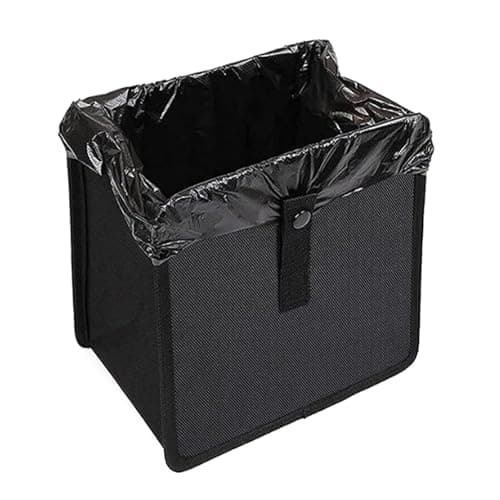 Auto Cabin Waste Container with Quick Release Buckle Storage Foldable Car Trash Can for Family Travel Car Organizer Trash Bag