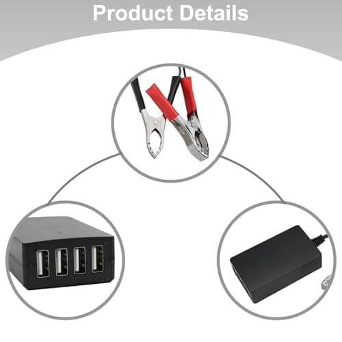 EaseSunny DC to USB for CHARGER with for battery Clip, 12V 24V to 5V 4-Port Multiport Adapter, Fast Charge 18W & 3x 2A Outputs, Overheat Protection for Car Outdoor Travel — view 4