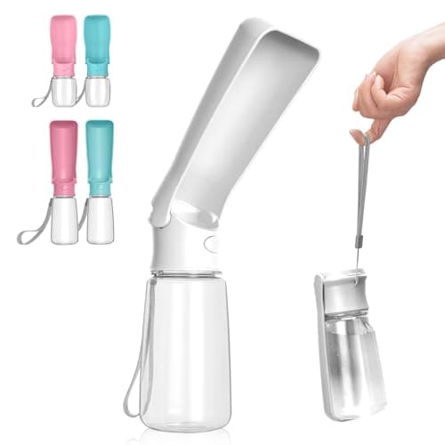 Canareen Foldable Travel Dog Water Bottle for Dog Cat Outdoor(White, 550ml)