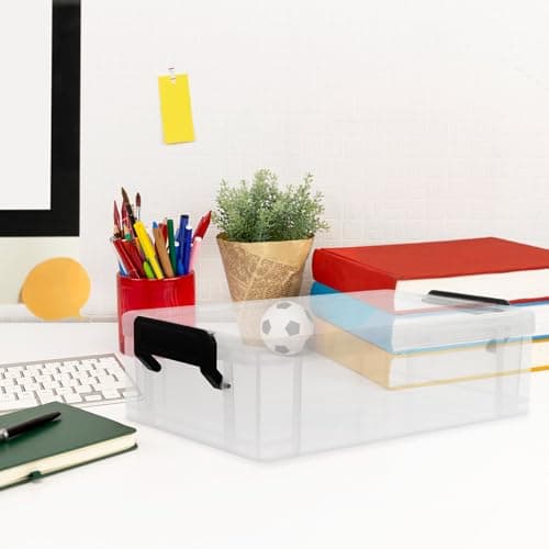 JOINPAYA Pencil Box Removable Side Organizer and Stackable Design Large Capacity Plastic with Snap Tight Lid Versatile Storage Case for Pens and Gel Pens for School and Home Use — view 4
