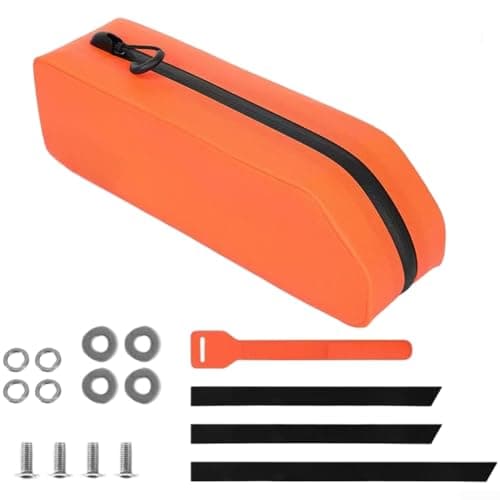 Jayruit Bike Top Tube Bag, Waterproof Bike Front Frame Bag, Hard Case Bike Bag, Large Capacity fits for Outdoor Cycling Travel Hiking(Orange)