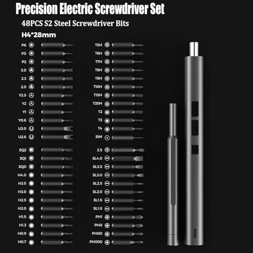 aiworth Mini Electric Screwdriver - 57 in 1 Precision Cordless Rechargeable Screwdriver with S2 Bits Small Repair Tool Kit for Mobile Phone, PC, MacBook, Watch, Camera, Laptop — view 2