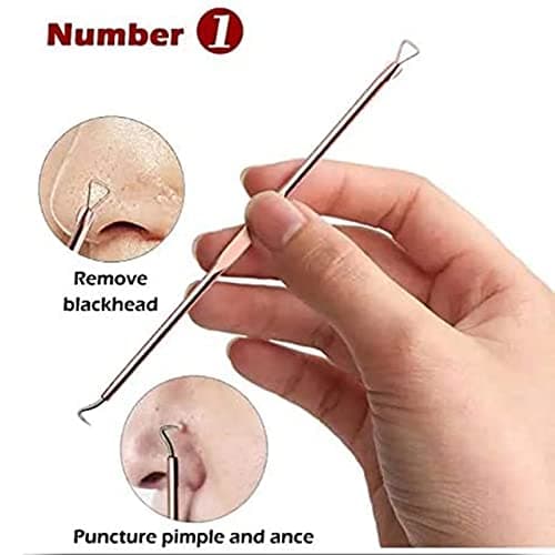 4pcs Blackhead Removal Tool Kit Clip Blemish Squeeze Pimple Extractor Pore Cleaner Cleansing for Skin Care Stainless Steel Head Portable Storage Box Travel Use — view 5