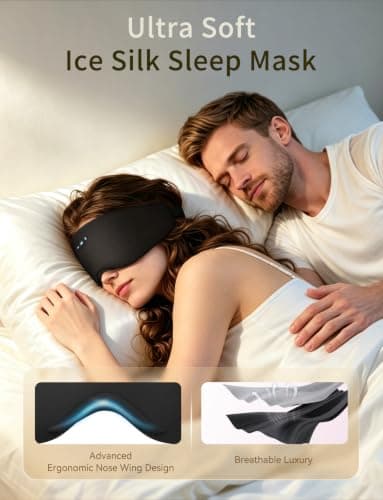 Sleep Mask Headphones, Bluetooth 6.0 Sleeping Headband for Side Sleepers — view 3