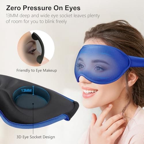 Gritin 100% Light Blocking Sleep Masks for Men&Women-Zero Eye Pressure Mask — view 3