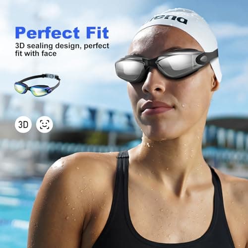Yomisee Swimming Goggles 2 Pack, Swim Goggles with Nose Clip & Earplugs Anti Fog No Leaking Clear Vision for Adult Women Men — view 2