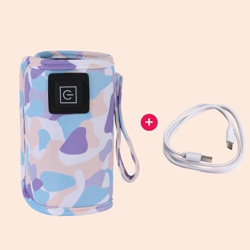 Winter Portable USB Powered Baby Bottle Warmer Insulated Thermal Heating Bag for Travel Stroller Outdoor Winter Feeding and Milk Temperature Control (White, 30x14. 5cm) — view 3