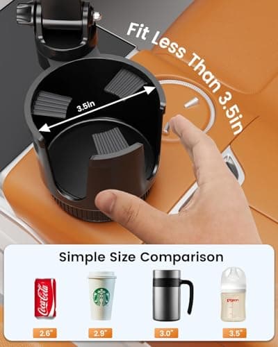 OHLPRO Cup Holder Tablet Mount for Car, Anti-Shake iPad Stand with Drink Holder Fits 5-17" iPad, Tab S10, iPhone, Heavy Duty Truck Vehicle Auto Accessories, Dual Handle Slots Large Mugs — view 6