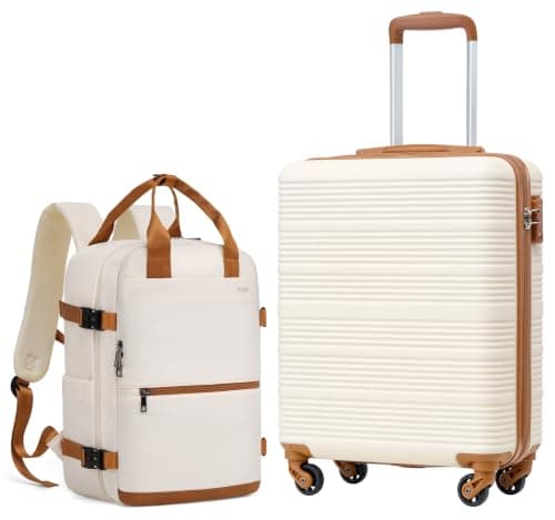 COOLIFE Cabin Suitcase 55x40x20cm for Easyjet, Cabin Backpack 40x30x20cm