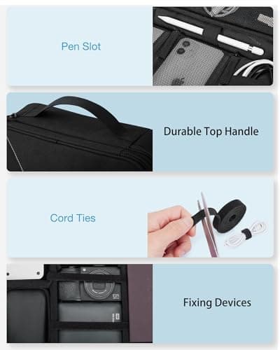 bagsmart XL 2-Layer Electronics Cable Organiser Travel Tech Accessories Bag — view 5