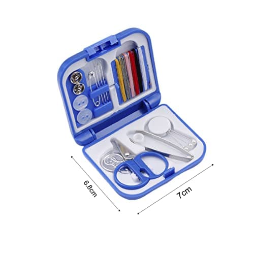 Folding Portable Sewing Set Mini Sewing Kit Box, Outbound Travel Sewing Overlock Repair Tool Set (Royal Blue) — view 2