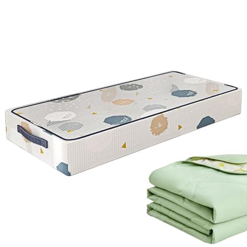 Underbed Storage Bins, Under Bed Bin, 31.5 x 19.69 x 7.87 Inches Clear Mesh Top Rolling Wheels Large, Foldable Organiser for College Packing, Comforter, Laundry Room, Closet, Cabinet, and Dorm