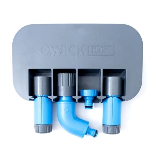 Qwickhose Starter Set | 5-Piece Garden Hose Connector Kit | Original & No-Flow JawGrip, Tap Adaptor, Nozzle, Wall Mount | 1/2" (12.5-13mm) Universal Hose Fittings | Garden Hoses & Outdoor Tap
