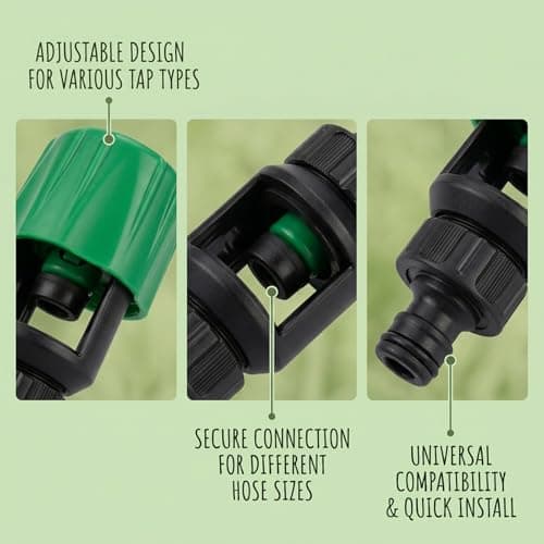 2-Piece Universal Tap Connector for Hose Pipe, Kitchen Tap Hose Connector, Mixer Tap Hose Connector with Tap Adapter, Fitting Set for Secure Connection to Standard Kitchen Taps — view 3