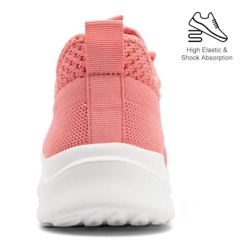 EGMPDA Women's Knitted Breathable Trainers Coral Red UK Size 6 — view 5
