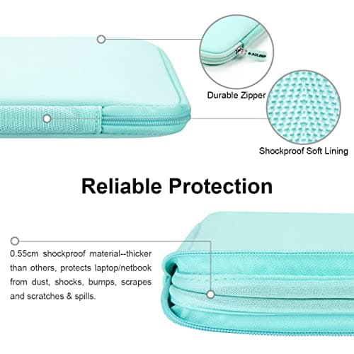 AULEEP Laptop Sleeves, 11-12 inch Neoprene Notebook Computer Pocket Tablet Carrying sleeve/Water-Resistant compatible laptop sleeve for Acer/Asus/Dell/Lenovo/HP, light green — view 5