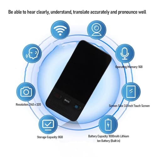 Lazmin112 Language Translator Device, Portable Smart Voice Translator with 138 Languages Real Time Translation, 2.8 Inch Touchscreen, Noise Canceling Microphone, for Travel Business — view 4