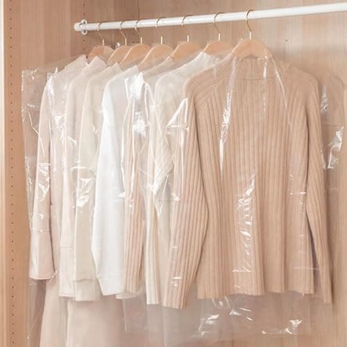 10pcs Dress Bags Covers Long 60 × 180cm Clear Clothes Covers Protector Bags Plastic Dress Suit Bag Dry Cleaning Dust-proof Garment for Clothes Shirt Coat Dresses Sweater (180 * 60cm) — view 5