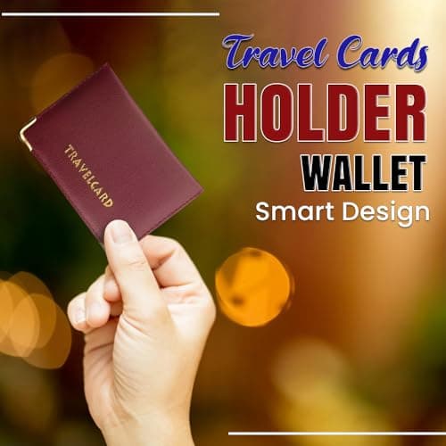 BML Travel Cards Oyster Bus Pass Wallet | Stylish and Pocket Size Rail Card Cover Case, Credit Card ID and Ticket Cover Holder Perfect as a Gift for Commuters (Maroon) — view 2