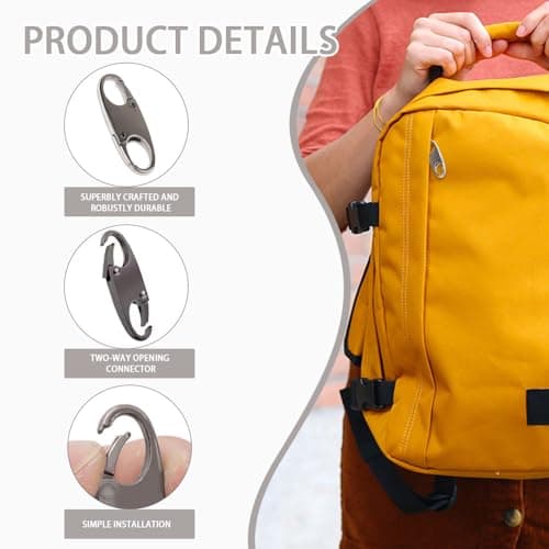 Azlanway Zipper Lock Clips, 6PCS Anti-Theft Zipper Locks, Double Opening S-Hook Pulls for Backpacks, Luggage, Handbags, Travel Suitcase Locks for Camping, Hiking, and Outdoor Activities​ — view 3