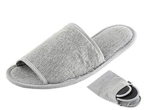ITODA Portable Travel Slippers Folding Open Toe Sandals Non-Disposable Spa Hotel Slippers Washable Cotton Party Guest Room Indoor Shoes Women Men Business Anti-skid Trip Flight Slippers — view 5