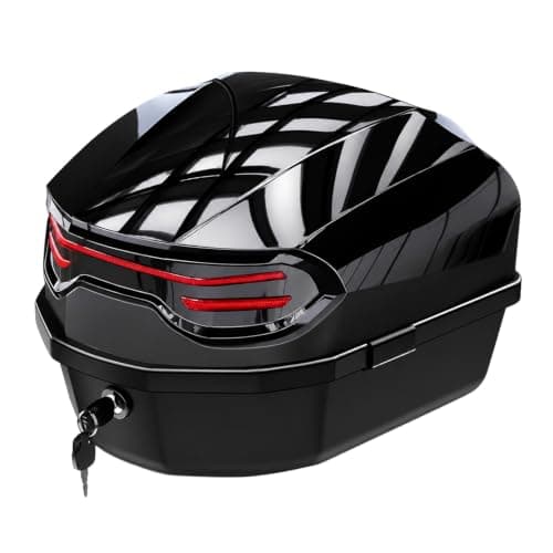 GreenWhim Universal Motorcycle Tail Box with Lock, Waterproof ABS Top Case
