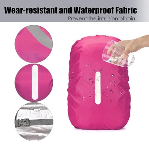 LICQIC Waterproof Rain Cover for Backpack, S (30-40L), Pink — view 4