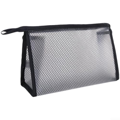 Travel Toiletry Bag for Men, Waterproof EVA Nylon Cosmetic Organizer, Large Capacity Dopp Kit with Handle for Shaving Essentials(Black)