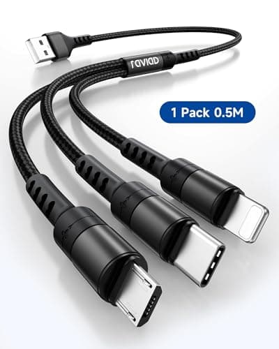 RAVIAD Multi Charger Cable, 3 in 1 Charger Cable 3A USB Fast Charging Cord — view 4