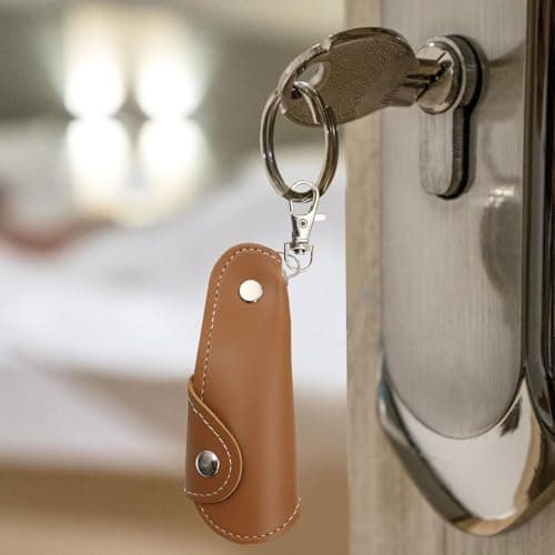 Uitseld Travel Shoe Horn Keychain | Stainless Steel Shoehorn with PU Leather Case Keyring,Portable Slip- Shoes Helper for Seniors Kids Men Women — view 3