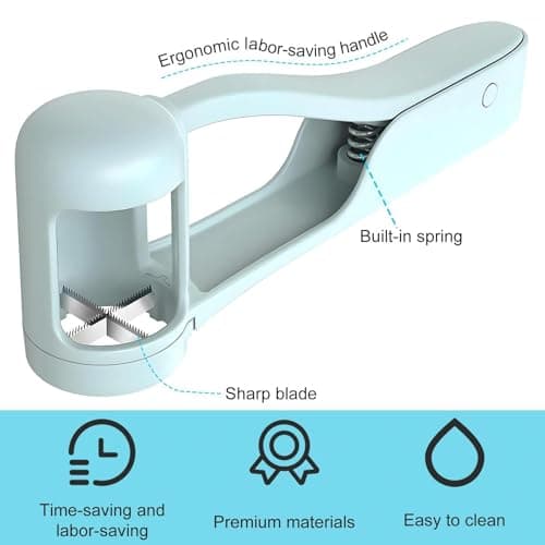 Grape Cutter, Grape Cutter for Toddlers, with A Fruit Corer, Tomato Cherry Strawberry Cutter Tools,Stainless Steel Quarter Grape Slicer Kitchen Gadgets.for Vegetable Fruit Salad — view 4