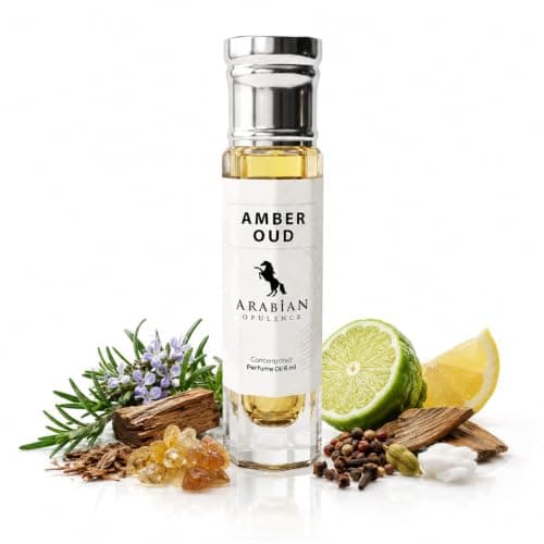 Arabian Opulence FR5 AMBER OUD Roll-on Perfume Oil | Concentrated Fragrance Body Oil | Long Lasting Oil Based Perfume for Unisex | Travel Size Bottle Alcohol-Free (6ml)