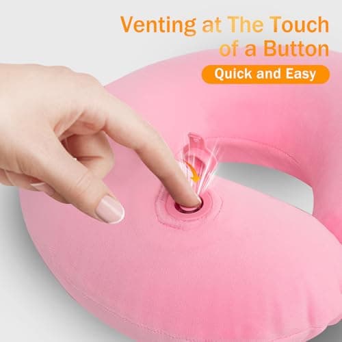 JetsCush Inflatable Neck Pillow, Compact Airplane Travel Pillow for Adults — view 4
