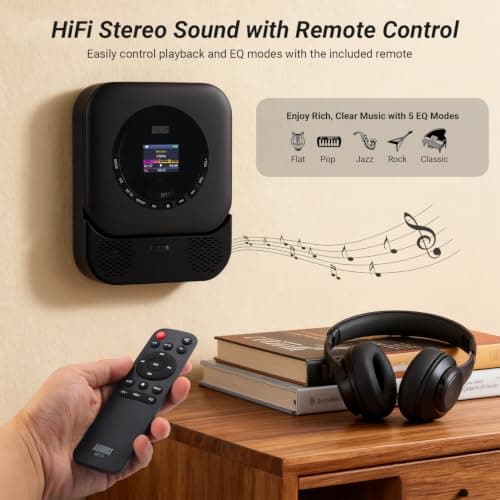 August SE15 Rechargeable Portable Bluetooth 5.3 CD Player with Earphones — view 4