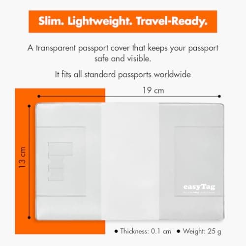 easyTag Passport Tracker Cover | Transparent Passport Cover — view 6