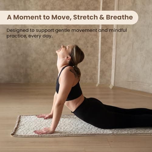 Dalisa Organic Cotton Yoga Mat 60 x 170 cm, Mocha – OCS Certified, Reversible & Seamless, Non-Slip Support, Machine Washable Exercise Mat with Carry Bag — view 6