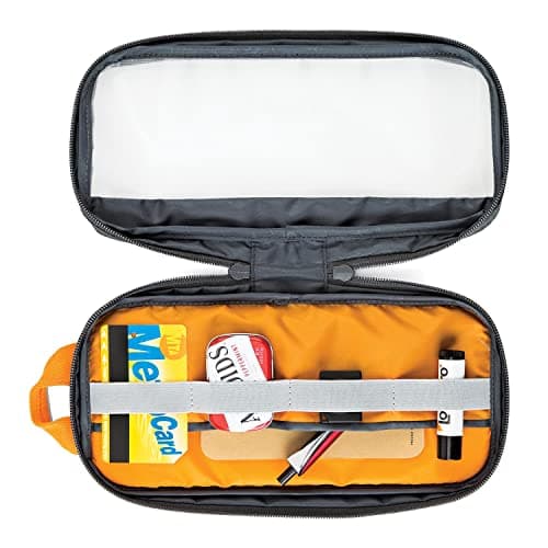 Lowepro GearUp Pouch Medium, Essentials Case, Travel Case for PC Cords, Cables, Adapters, Batteries, Chargers and USB Sticks, Laptop Accessory Case, Made of Recycled Fabric, Grey — view 4