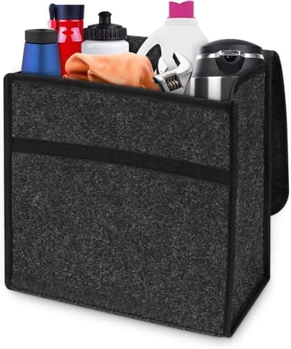 M.J COMFY-LIFE Car Boot Organizer, 30 x 29 x 16cm Anti-Slip Storage Bag with Fastening Flip Cover, Foldable Trunk Tidy Organizer for Tools, Toys, and Travel Essentials