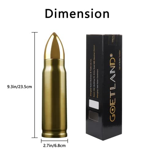 Goetland 304 Stainless Steel 17.6 oz Bullet Water Bottle Bullet Tumbler Cup Vacuum Insulated Tumbler Travel Mug Flask No Logo Dark Copper — view 5