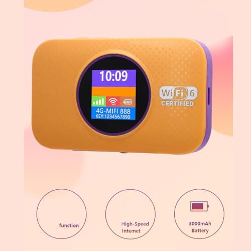 ZDAGELD 4G LTE WiFi 6 Mobile Hotspot, 300Mbps Portable Unlocked SIM Card Router with 3000mAh Battery, Connect Up to 10 Devices, High Speed Wireless Mifi Dongle for Home, Office, and Travel (Orange) — view 3