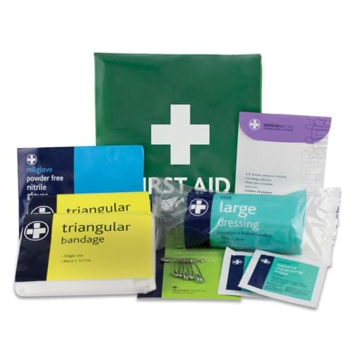 Reliance HSE Travel First Aid Kit in Green Vinyl Pouch 16cm x 18cm x1